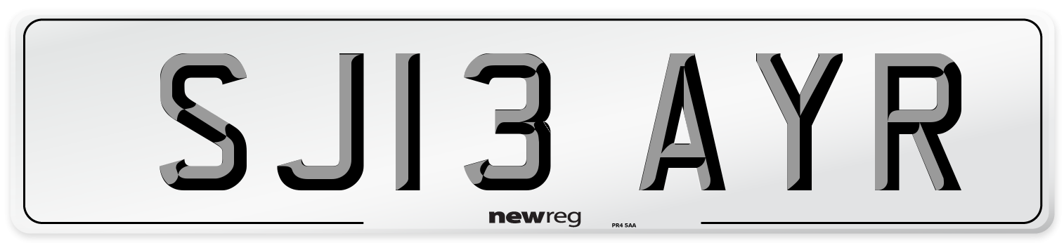 SJ13 AYR Number Plate from New Reg